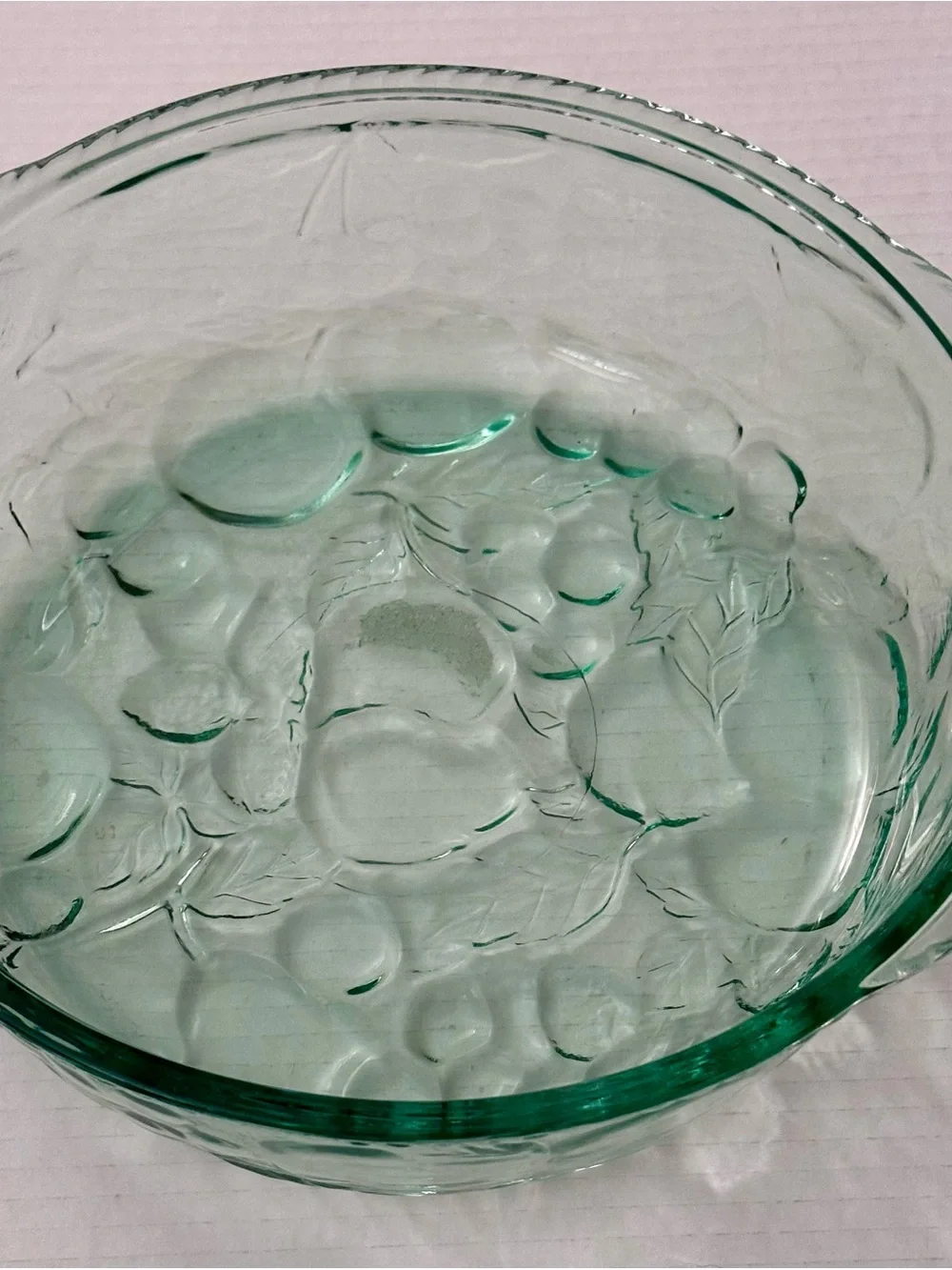 Vintage Libbey Orchard Fruit Spanish Green Glass Bakeware Set